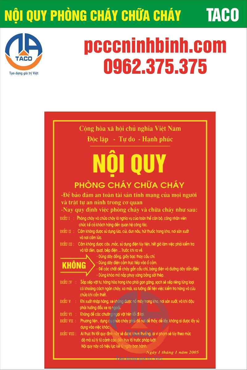 Nội quy phòng cháy chữa cháy